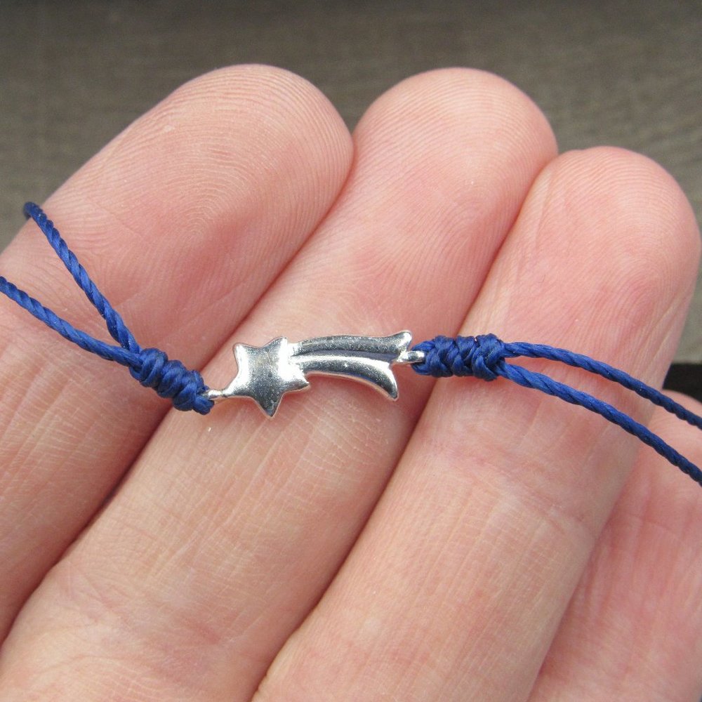 7" Sterling Silver Shooting Star Adjustable Bracelet Vintage